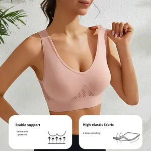 Soutien-gorge de sport grande taille pour femme, maintien élevé, effet push-up pour poitrine petite, dos élégant, sans armatures, sensation seconde peau, idéal yoga - Product Image 3
