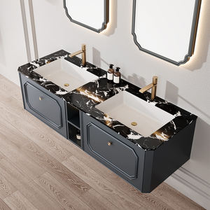 Blaue Waschraum-Eitelkeit direkt moderne Großhandel wasserdichte Badezimmers chrank Eitelkeiten mit Doppel waschbecken und Spiegel - Product Image 2