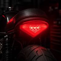 Luz Trasera para Motocicleta sin Guardabarros, Luz LED para Matrícula de 12V, Lámpara Universal para Placa de Matrícula con Certificación E8, IP65, Luz de Freno