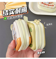 Porte-monnaie en tôle en forme de capybara mignon, porte-monnaie rond créatif, mini sac portable pour écouteurs, sac de rangement pour rouge à lèvres en forme d'animal de dessin animé
