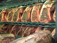 Équipement intelligent de séchage à l'air pour viande (bœuf, agneau) avec supports de ventilation, contrôle de température et d'humidité, application à distance et PLC