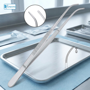 Pinces chirurgicales en acier inoxydable à pointe courbée, instrument de chirurgie générale, manuel, certifié CE, classe I, pinces de haute qualité - Product Image 2