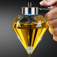 Bouteille d'huile en verre en forme de diamant, distributeur de pot de miel, offre spéciale