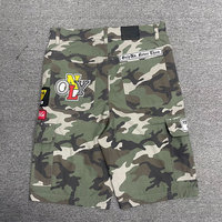 Shorts cargo décontractés streetwear pour homme, personnalisés, de haute qualité, avec appliques brodées, impression DTG, motif camouflage et effet vieilli