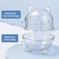 Bac de toilette transparent pour hamster avec dôme amovible, entrée surélevée, bac à sable facile à nettoyer pour petits hamsters