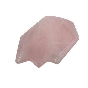 Natural Quartzo Rosa Guasha Board Massageador Facial com Função Musical Plug-In Rosa Face Raspagem Ferramenta - Product Image 1