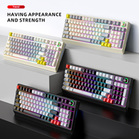 Clavier mécanique filaire T-WOLF T50, clavier 85%, 98 touches, interrupteurs bleus remplaçables à chaud, clavier de jeu USB filaire avec éclairage LED RVB