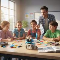 My Robot Time Tech Bricks, blocs intelligents compatibles STEM, jouet motorisé sans code, 3-6 ans, plus de 15 modèles, cadeau éducatif scolaire, construction