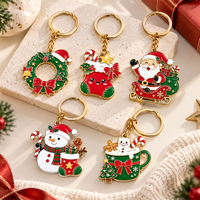 Porte-clés en émail personnalisé, pendentif cloche et nœud guirlande de Noël, en métal moulé sous pression, fournisseur OEM de cadeaux promotionnels en gros