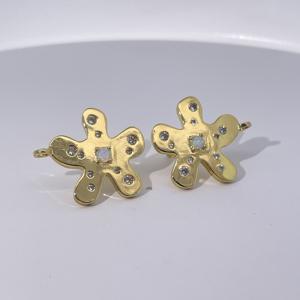 ต่างหูเพชรทรงดอกไม้ Tianyu Gems ชุบทองเหลือง สไตล์ลำลอง สวมใส่ได้ทุกวัน สไตล์คลาสสิกสำหรับผู้หญิง - Product Image 1