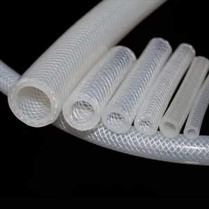 Eco-Friendly Food Grade Braid Silicone Rubber Air Hose Low Temperature Resistance Reinforced Silicone Tube