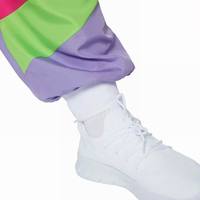 Costume de survêtement rétro des années 80 unisexe vert néon violet clair pour adultes - Tenue de fête de carnaval/Halloween (polyester)
