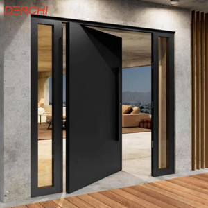 High Quality Exterior Entrance Cast Aluminium Front Main <strong>Door</strong> Modern Residential With Glass Pivot Security Entry <strong>Doors</strong> - Product Image 1