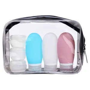 Bottle Travel Set Portable Shampoo Squeeze Bottle Silicone Traveling Toiletry Cosmetic Bottles Set Travel Size Silicon Lotion Bottle Kit With Bag