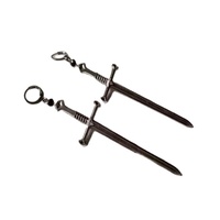 Gothique Fantasy Cool Punk Rock Party Accessoires Gothique Longue Épée Boucles D'oreilles Croix Poignard Crochets D'oreille Femmes Hommes Alliage Cadeau Parfait