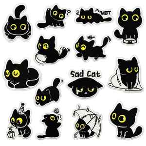 New Eco-friendly Iron-On Computer Embroidered Cute Black <b>Cat</b> Patch for Clothes Bag Decoration - Product Image 1
