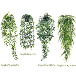 Plante suspendue artificielle Hua Yishu, 80 cm, plante grimpante en pot, verdure, décoration intérieure - Product Image 5