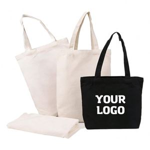 Oem Odm Custom Printed Recycled <b>Plain</b> Organic Tote <b>Large</b> Reusable <b>Canvas</b> Cotton Shopping Bag With Logo - Product Image 1