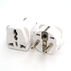 4,8mm Francia Euro Schuko adaptador de enchufe convertidor 10A 250V adaptador de corriente de viaje <span class=keywords><strong>Universal</strong></span> - Product Image 2