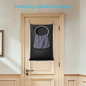 Panier à linge suspendu surdimensionné personnalisé, pliable en nylon, avec crochets pratiques, rangement gain de place pour vêtements sales, grande capacité - Product Image 6