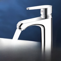 Robinet de salle de bain en laiton, robinet d'eau chaude et froide tout en cuivre pour lavabo, robinet de lavabo domestique, monotrou deux-en-un