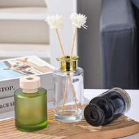 Bouteille diffuseur en verre cylindrique en gros, vase en verre vide électroplaqué pour parfum d'ambiance domestique