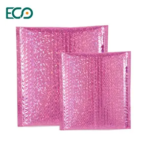 Shipping Packaging Rose Red Holographic Rose Bubble Mailer Poly Mailer Assorted Sizes USA Warehouse