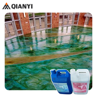 Peinture époxy pour sols en résine colorée décorative métallique liquide à base de terrazzo et de granit pour applications routières