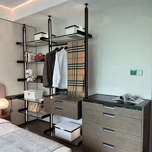 Armoire penderie sur mesure Ougoo Modèle 008 en alliage d'aluminium, colonne ouverte, pour dressing et <span class=keywords><strong>maison</strong></span> entière, style moderne et minimaliste - Product Image 2