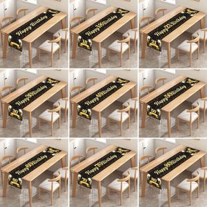 <span class=keywords><strong>Runner</strong></span> da Tavolo per Feste di Compleanno di Nuovo Stile, Design con Scritta 'Happy Birthday' in Poliestere per Tavoli da Pranzo e Caffè - Product Image 2