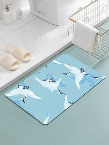 Fabriqué à la Machine en gros absorbant l'eau rembourré tapis de salle de bain lavable anti-dérapant personnalisé en caoutchouc diatomée tapis de bain tapis de bain