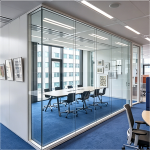 <span class=keywords><strong>Cloison</strong></span> de séparation panoramique moderne en aluminium robuste de 108 mm avec double vitrage, haute stabilité, insonorisation 45 dB, pour bureaux, hôpitaux et écoles - Product Image 1