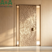 Porte en bois sculptée radiale moderne SLS, relief artistique 3D, porte intérieure pour la personnalisation haut de gamme de toute la maison