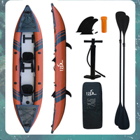 2 personnes Mini remorque Pontoon fond dur Chine Paddle Bateaux de pêche gonflables Navires