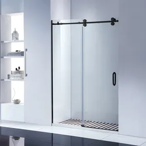 America Barn Door #304 Stainless Steel Tempered Glass Frameless Sliding Hardware Shower Door One-shaped 1300-1800mm 1800-2200mm