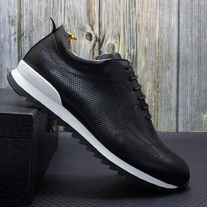 Chaussures décontractées pour hommes en cuir 2026 à enfiler, avec motif gaufré et semelle épaisse, collection automne - Product Image 6