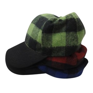 Gorra <span class=keywords><strong>de</strong></span> Béisbol Deportiva <span class=keywords><strong>de</strong></span> <span class=keywords><strong>Lana</strong></span> a Cuadros Negra y <span class=keywords><strong>Azul</strong></span> <span class=keywords><strong>de</strong></span> Alta Calidad, 6 Paneles, Sin Patrón, Visera Curva, Gorra <span class=keywords><strong>de</strong></span> Golf para Hombre y Mujer, Venta al Por Mayor - Product Image 5