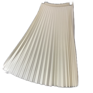 Jupe élégante taille haute en soie blanche pour femme, nouvelle collection été, amincissante, coupe A, grande taille, unie, effet superposé - Product Image 5