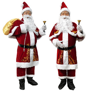 Costume de Père Noël Yi Xiaoyi pour homme adulte, ensemble de tenue de Noël en velours pour scène, tailles M-6XL - Product Image 1