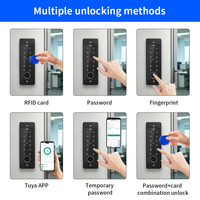 Serrure de porte intelligente Asia-Teco WiFi Tuya App avec clavier RFID intégré, étanche, en métal, contrôle d'accès
