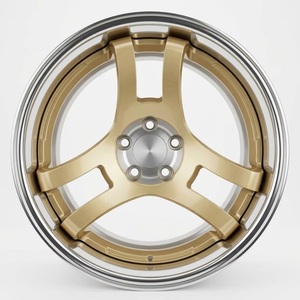 Rines de Aluminio Forjado Personalizados de 3 Radios, 18-20 Pulgadas, Diseño JDM Racing, Centro Dorado, Borde Pulido, Rines de Alto Rendimiento de 25 mm - Product Image 2