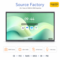 Tableau blanc interactif intelligent 65/75/86/98 pouces Ultra HD 4K Écran plat LED tout-en-un Caméra 48MP Android 16.0 Google EDLA