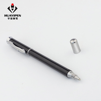 Stylo noir en métal mince portable 3-en-1 avec pointeur laser rouge bâton évolutif 0.7mm largeur d'écriture outil de nouveauté pour les enseignants