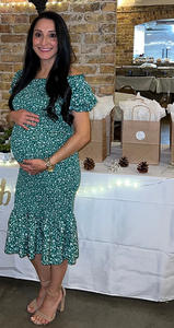 Nuevo <span class=keywords><strong>Vestido</strong></span> Casual de Maternidad para Verano con Hombros Descubiertos y Mangas Cortas, <span class=keywords><strong>Vestido</strong></span> <span class=keywords><strong>Ajustado</strong></span> y Cómodo para Mujeres Embarazadas - Product Image 4