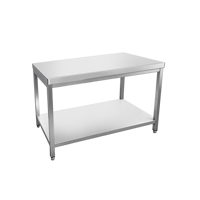 Table de travail double couche pour cuisine commerciale, plan de travail en acier inoxydable, comptoir de préparation, taille personnalisée pour restaurant