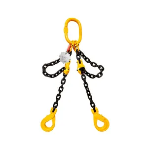 Certified Lifting 2 Leg 15 Ft Chain Sling Grade 80 Chain Sling Grade 80 G10 20mm 1000kg Of 15t Swl With Shortening Clutch