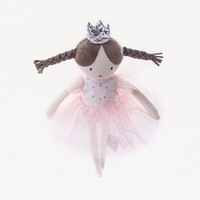 Peluche Coton PP Lapin Unisexe Anti-stress Halloween, Poupée Fille de Ballet Rose Mignonne avec Robe de Princesse et Cœur Doux, Personnalisable