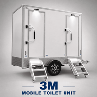Remorque de toilettes portable unisexe à plusieurs compartiments, écologique, grande capacité pour les lieux publics et les événements