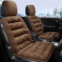 Neue Graue Polyester-Plüsch Winter/Herbst Autositzkissen Vordersitz 2-teilig Sitzbezüge Atmungsaktiv Warm Weich Flauschig Universell Passend