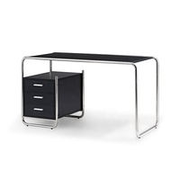 Table à manger moderne en acier inoxydable laminé Bureau d'ordinateur Bureau d'écriture avec armoire pour bureau hôtel maison